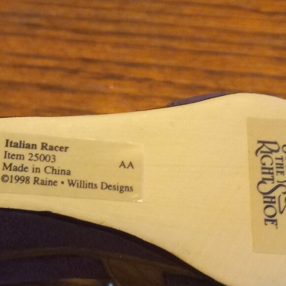 Just The Right Shoe  By Raine Italian Racer Shoe Mini Figurine 25003 - Picture 2 of 11